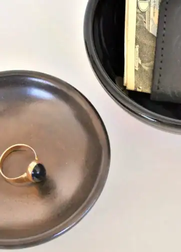Bronze Two Nesting Catch-All Bowls, Handmade Anniversary Gift