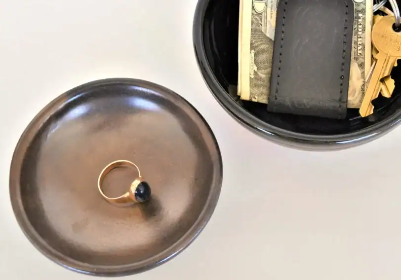 Bronze Two Nesting Catch-All Bowls, Handmade Anniversary Gift