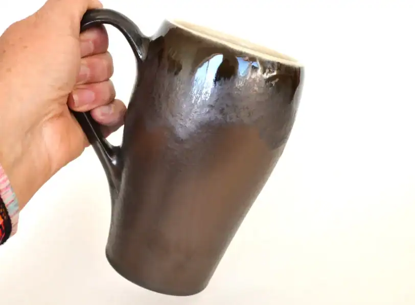 Pint 16 oz Stein Glass with Handle, Bronze Pottery Beer Pint - Image 4