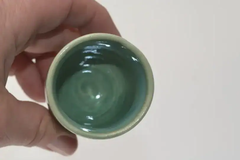 Miniature Decorated Pot, Hand-thrown Bud Vase, 2" tall - Image 5