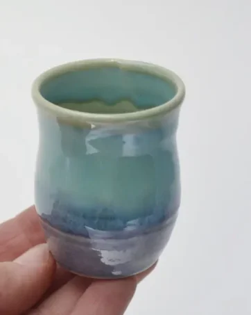 Miniature Decorated Pot, Hand-thrown Bud Vase, 2" tall