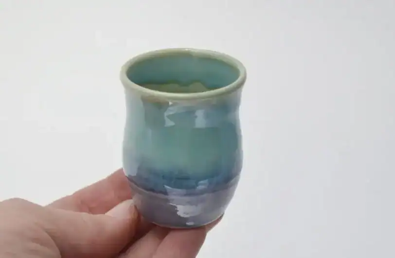 Miniature Decorated Pot, Hand-thrown Bud Vase, 2" tall