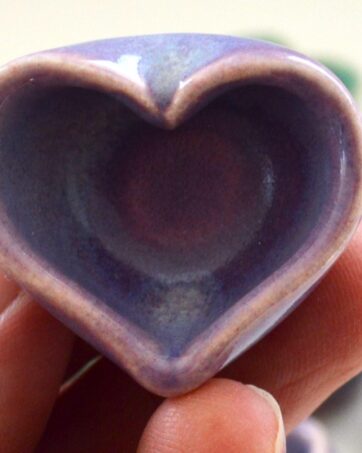 Purple or Green Miniature Heart - Pansy Purple
