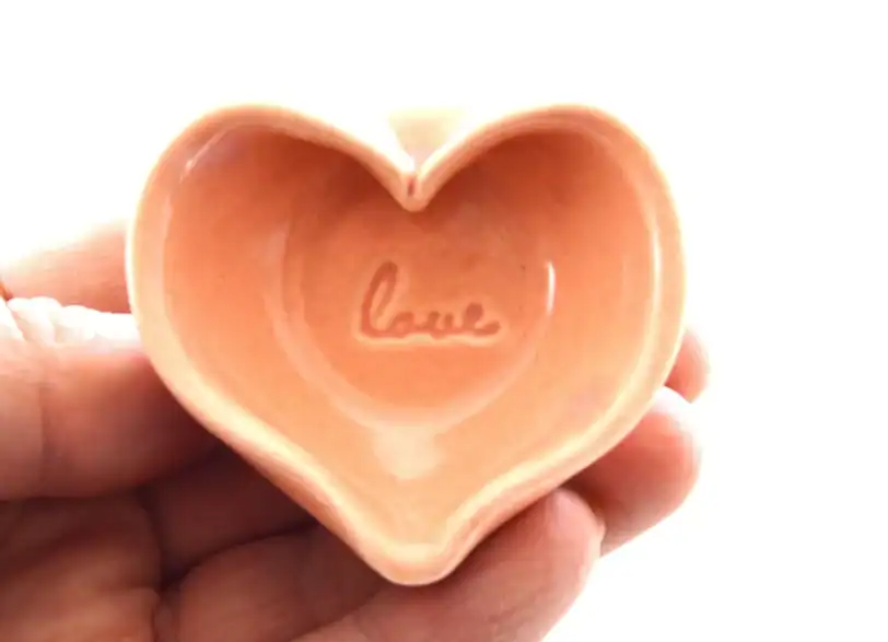 Miniature Tiny Heart Dish with Love Stamp, 2" x 3/4" - Image 3
