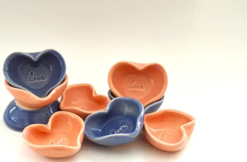 Miniature Tiny Heart Dish with Love Stamp, 2" x 3/4" - Image 5