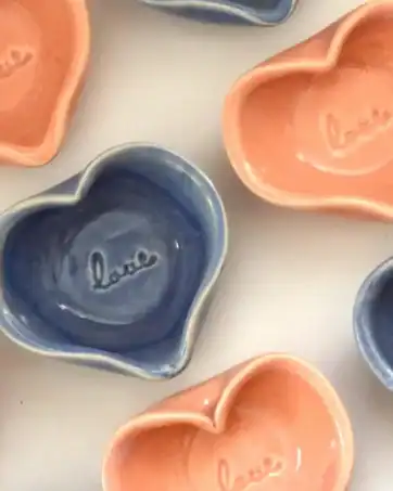 Miniature Heart Dish with Love Stamp