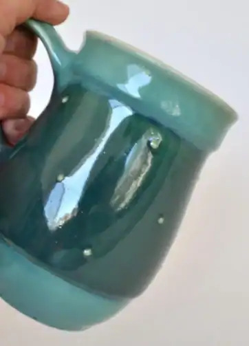 Spotted Glazed 14 oz Travel Mug - Teal