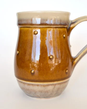 Spotted Glazed 14 oz Travel Mug - Brown