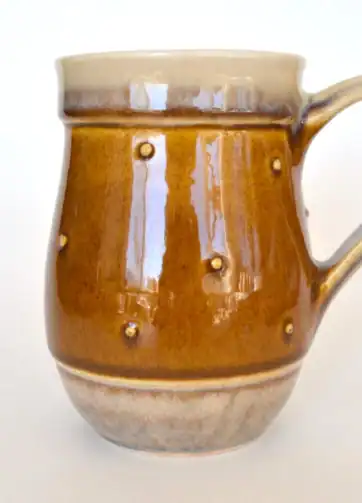 Spotted Glazed 14 oz Travel Mug - Brown