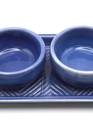Set of 2 Copitas with Serving Tray - Indigo Blue