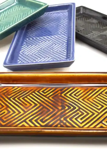 Handmade Rolling Tray, Ceramic Copitas Flight Tray