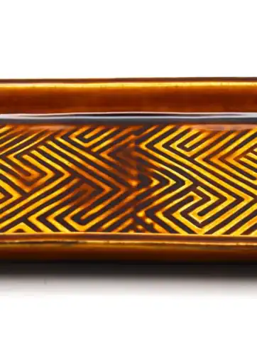 Handmade Rolling Tray, Ceramic Copitas Flight Tray - Brown