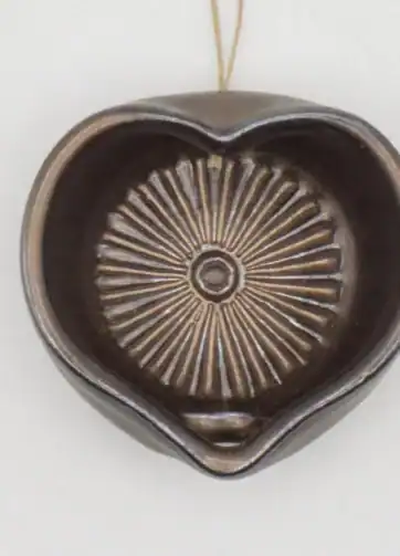 Bronze Pottery Hanging Air Plant Heart Pot, Personalized Wall Vase