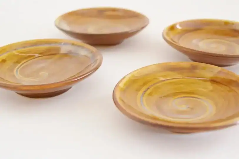 Miniature Hand-Thrown Tiny Plate with Spiral, 2 1/2" - Image 2