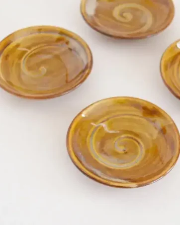 Mini Hand-Thrown Plate with Spiral