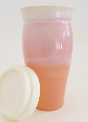 Smooth Glazed 24 oz Travel Coffee Mug - Pink