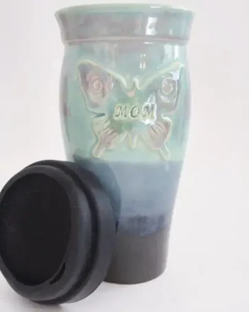 "Mom" 24 oz Butterfly Travel Mug