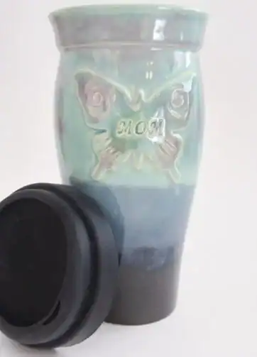 "Mom" 24 oz Butterfly Travel Mug